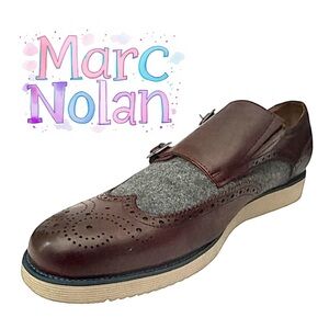 Marc Nolan Palmer Wingtip Oxford Burgundy Leather Casual Shoes Men’s Size 10 M